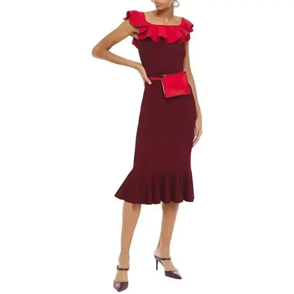❤️Alexander McQueen Burgundy Midi Dress❤️